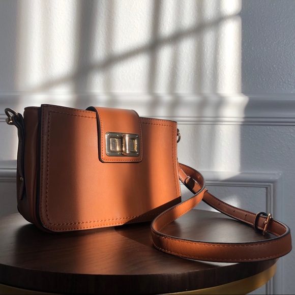 Forever 21 Handbags - Caramel Vegan Leather Crossbody Bag